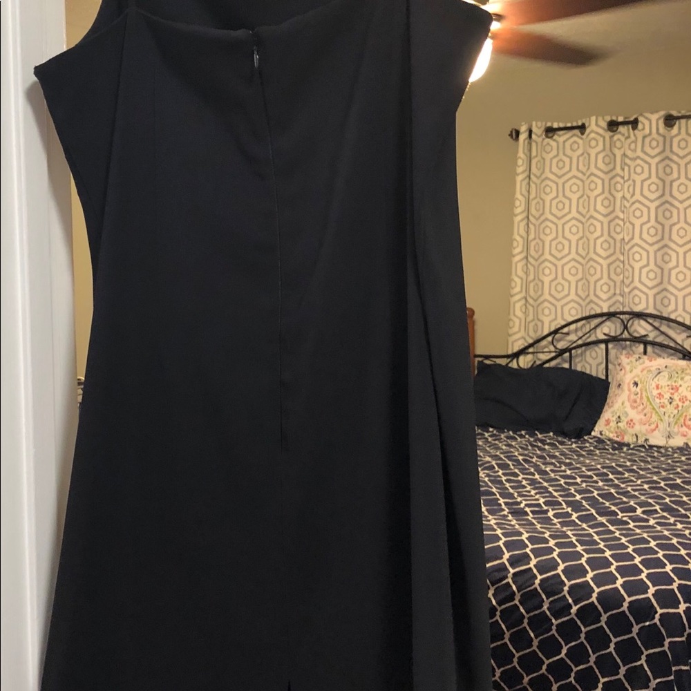 Black Asymmetrical Neckline Dress